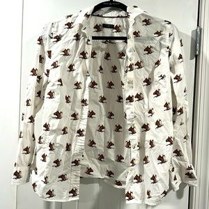 Talbot’s Petite Horse Button-up Shirt